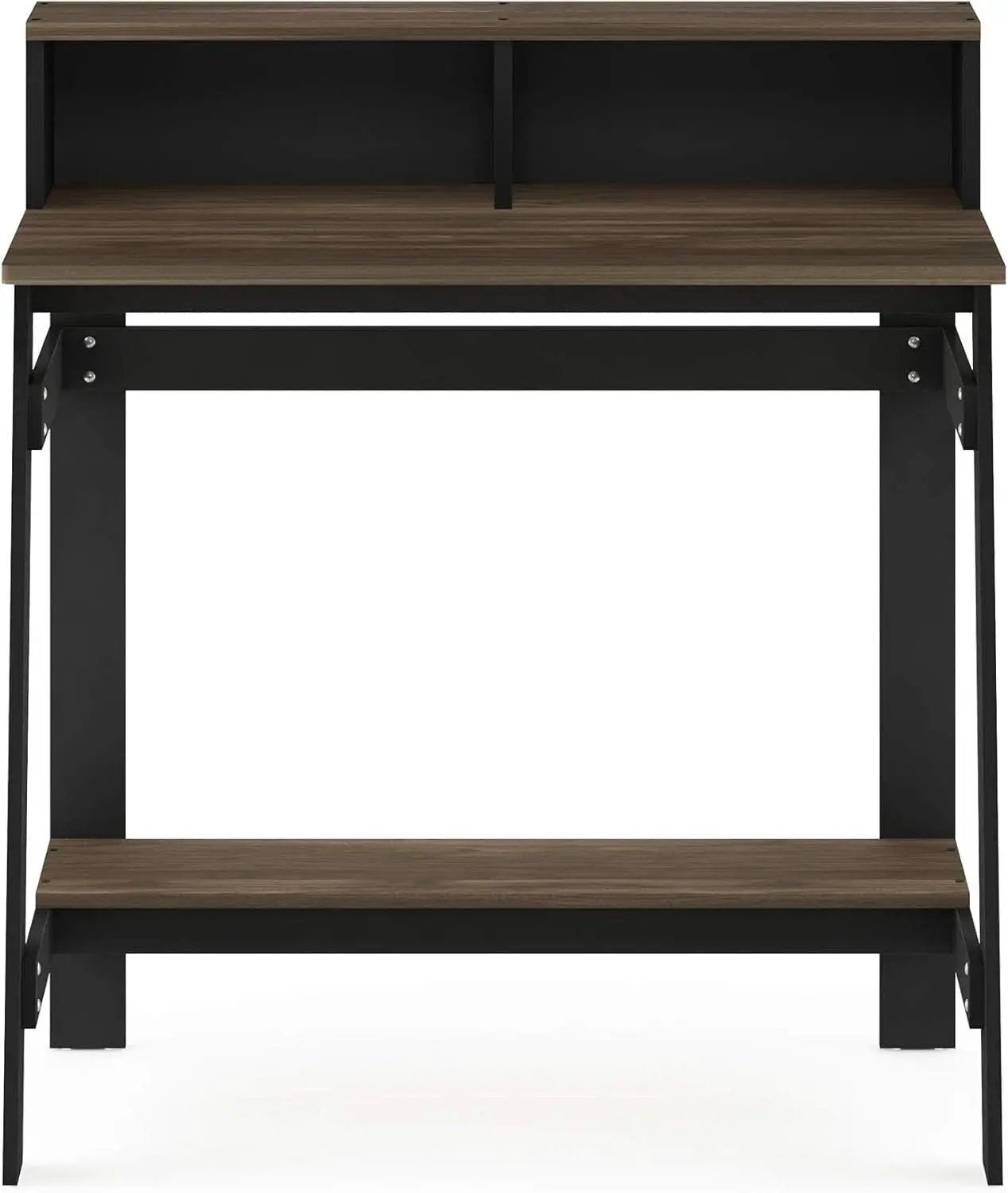 A Frame Computer Desk with Hutch Storage in Columbia Walnut from PriceLows™