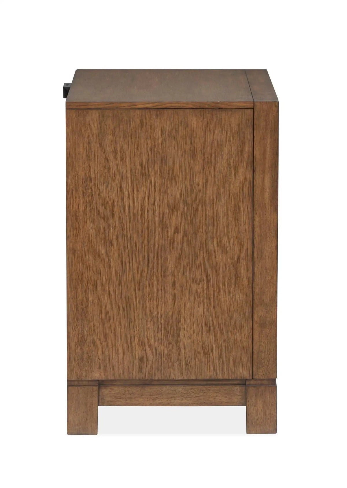 Callisto Drawer Nightstand Nightstands w/ Charging Station | 17 x 24 x 27.19 in | Oak Veneer | Bourbon Brown