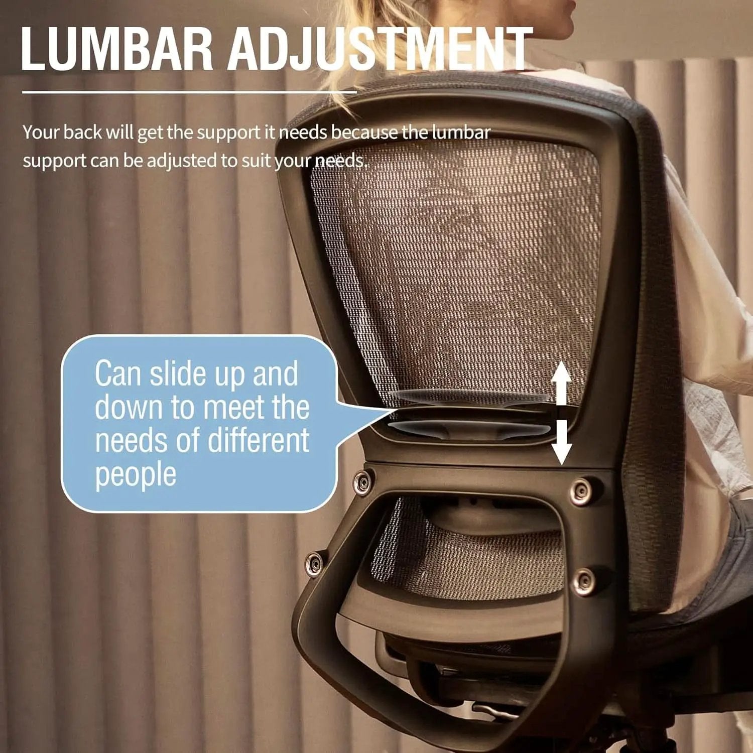 Grey Ergonomic Mesh Office Chair With Lumbar Support from PriceLows™