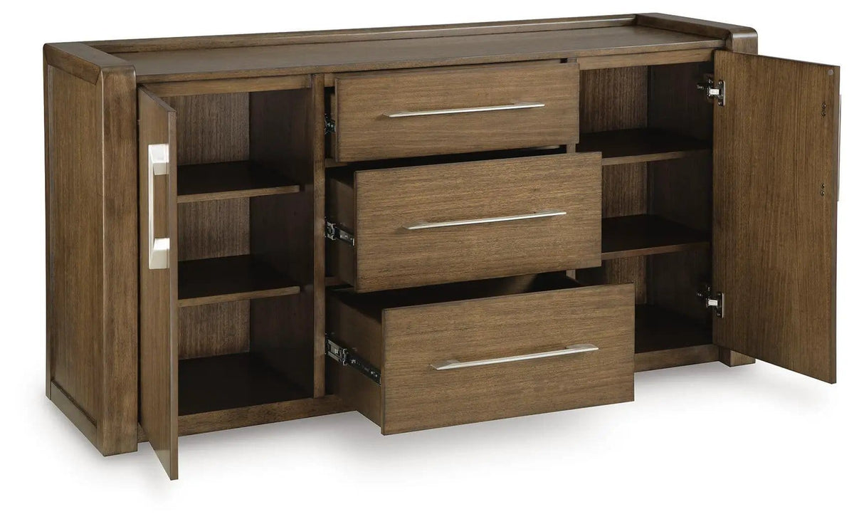 Marxmore Dining Room Server | 60.13 x 18.13 x 31.5 in | Mdf & Veneer | Brown