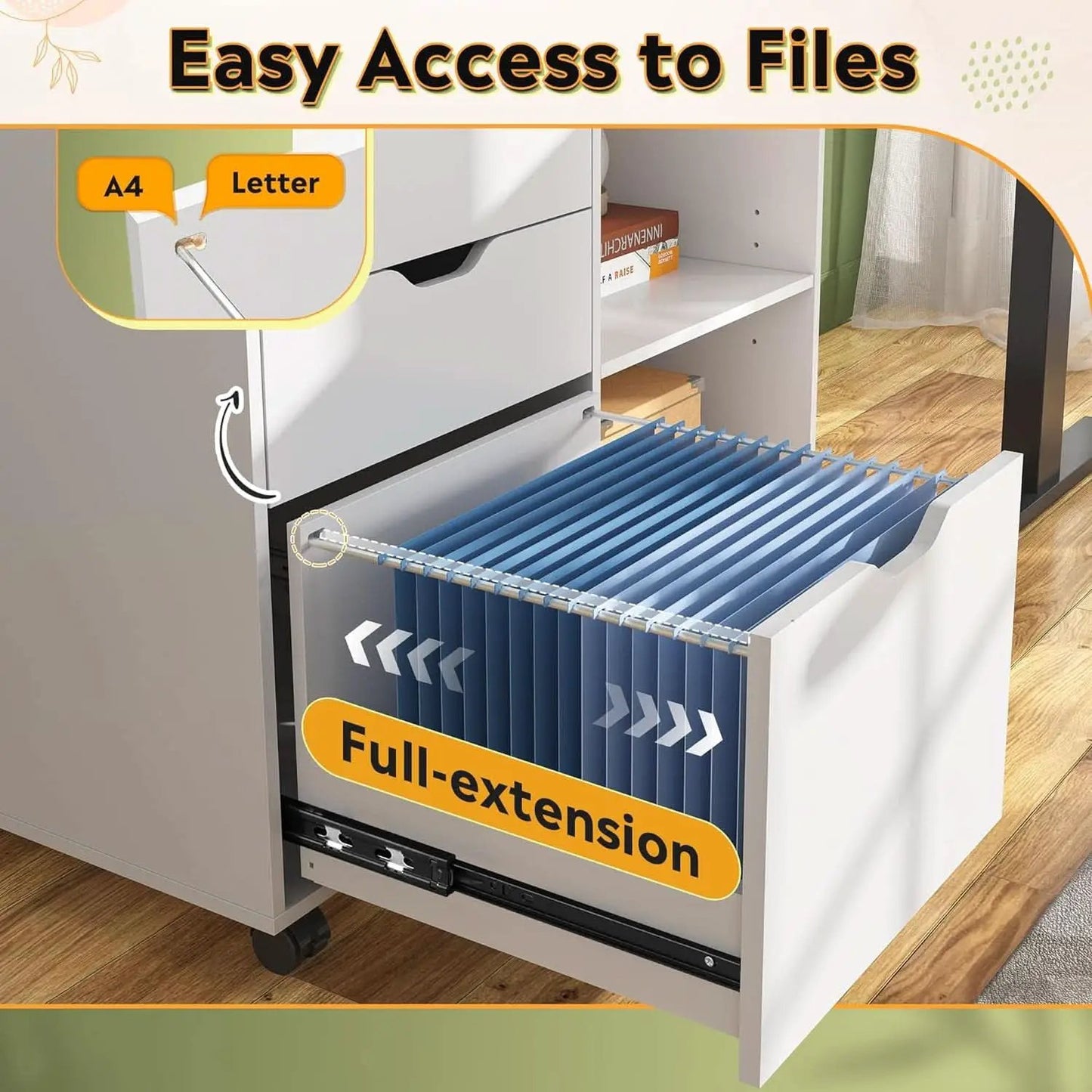 Rolling 3 Drawer File Cabinet With Printer Stand For Office from PriceLows™