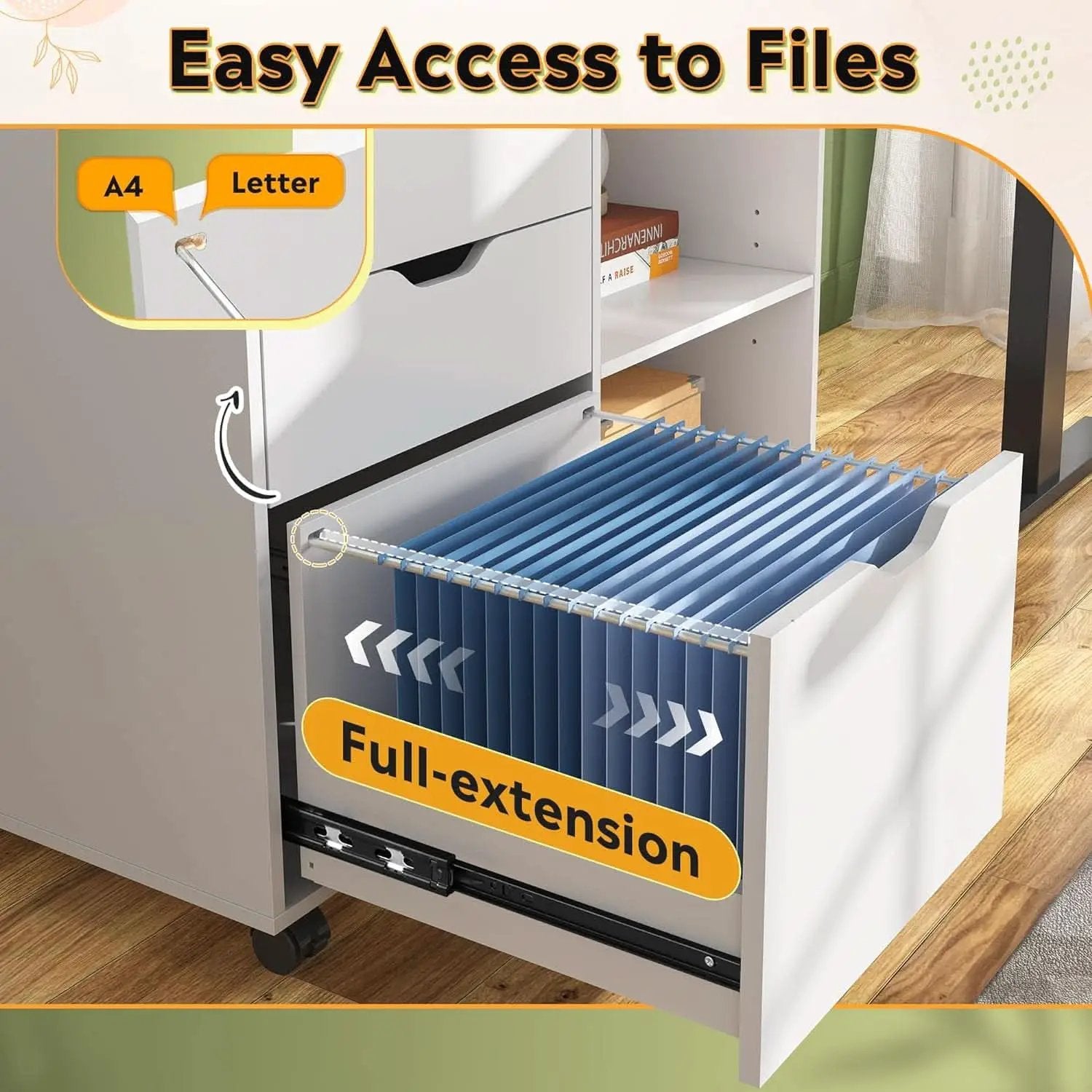 Rolling 3 Drawer File Cabinet With Printer Stand For Office from PriceLows™