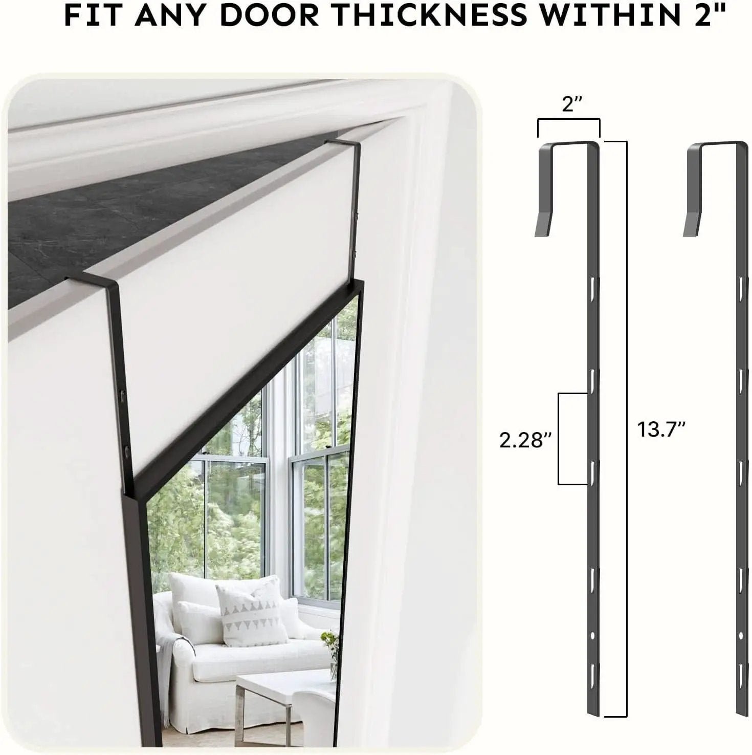 48x14 Inch Full Length Tempered Glass Door Mirror Over Door from PriceLows™