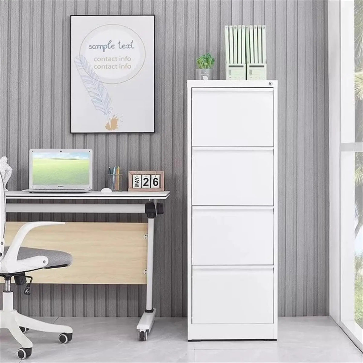 Metal File Cabinet | Three Drawer | Secure Lock System