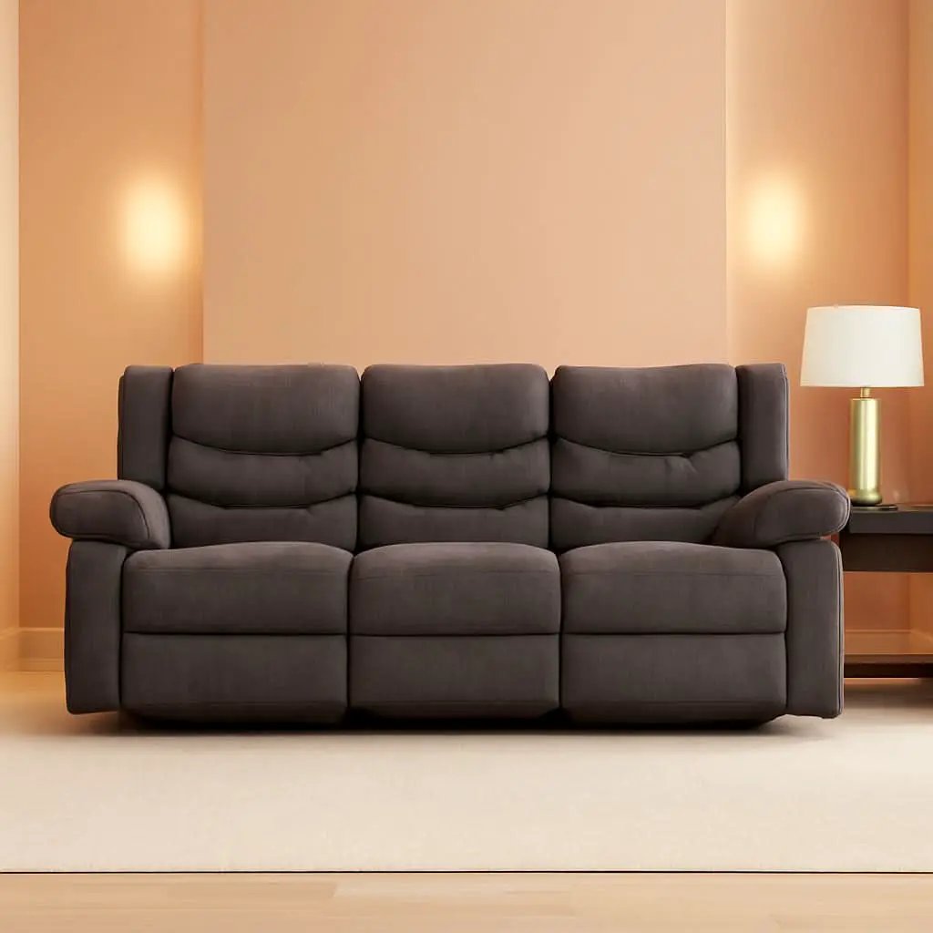 Gray Reclining Sofa With Waterfall Back For Living Room from PriceLows™