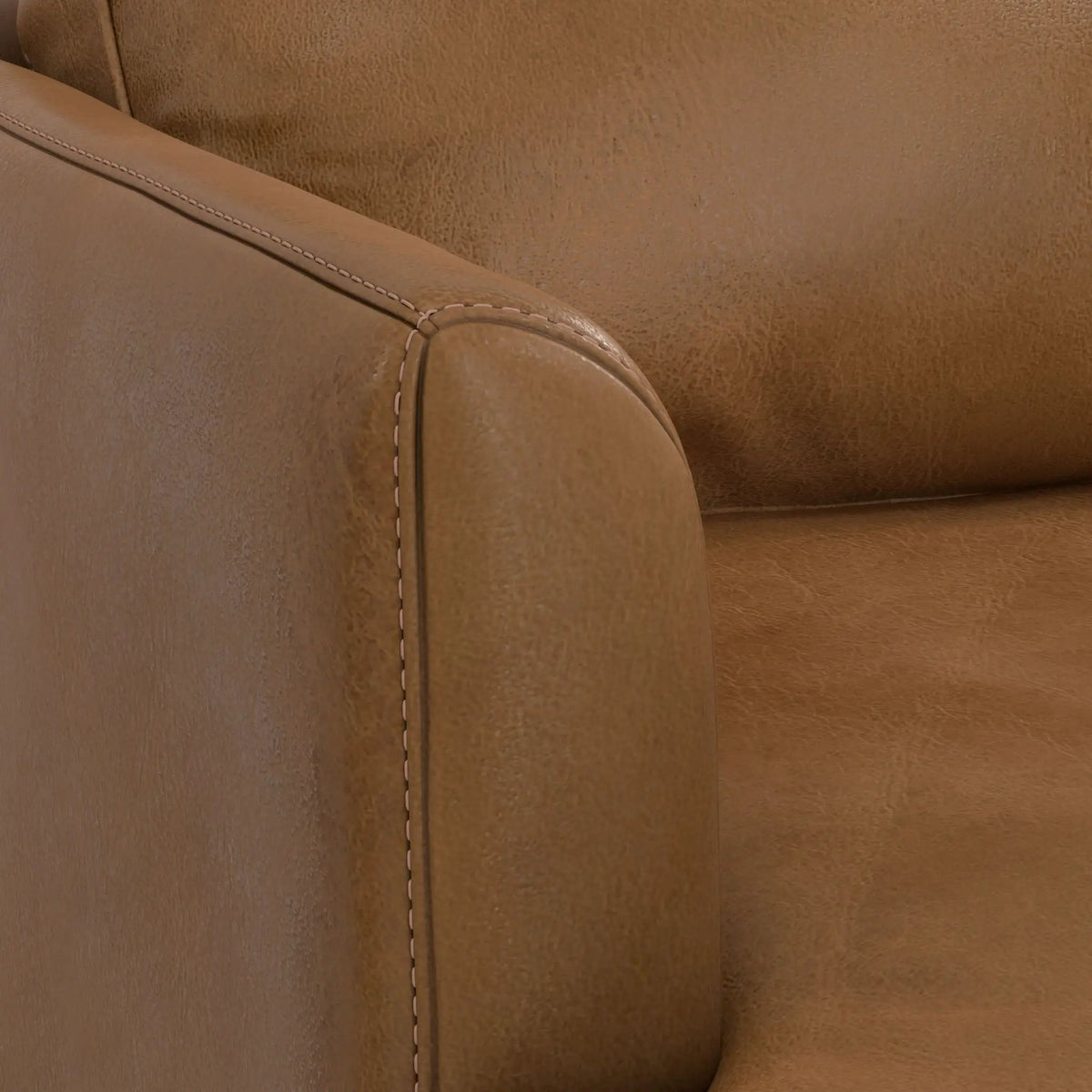 Livingston Upholstered Sofa | Genuine Aniline Leather | 7 Inch Thick Cushions | 76 Inch Length
