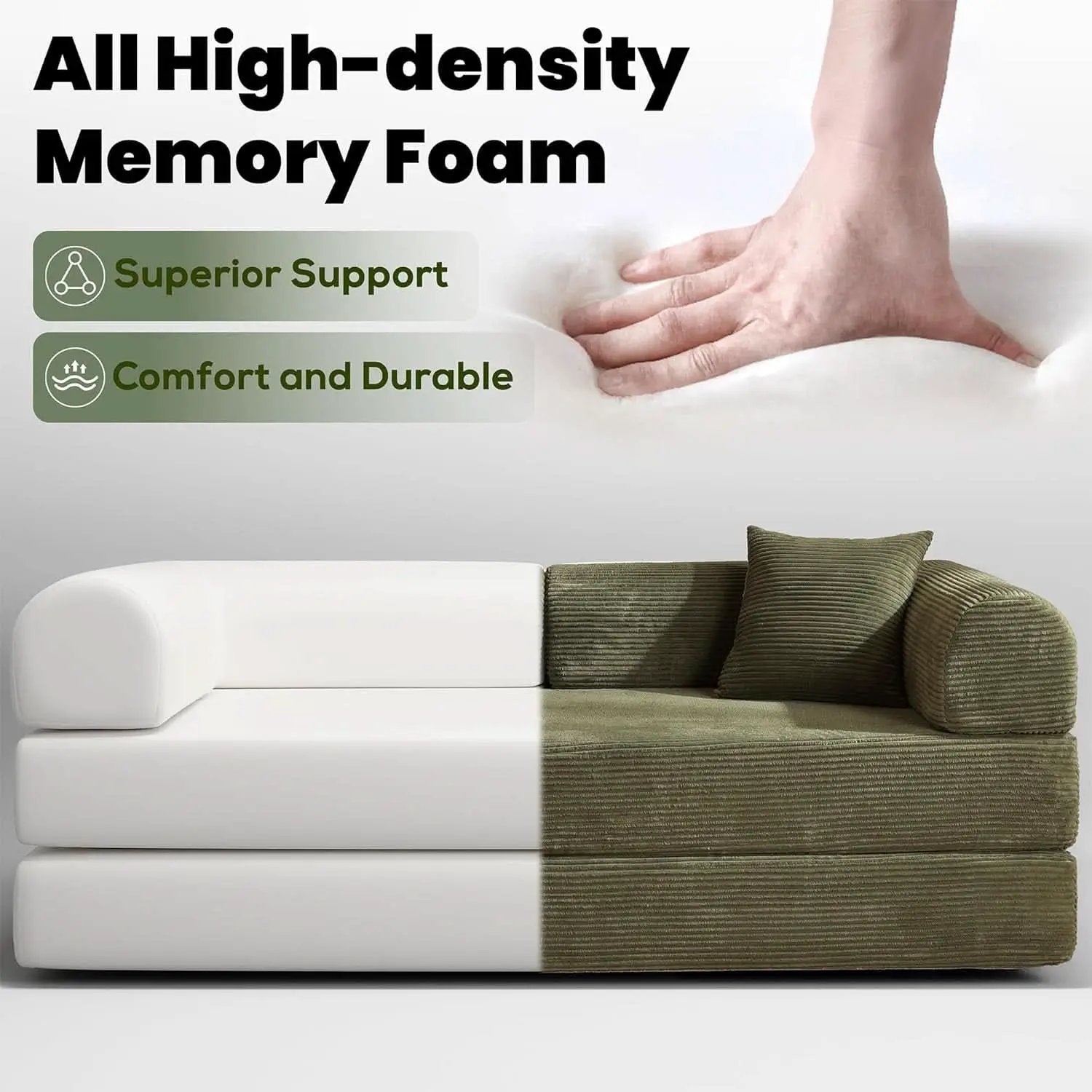 Seventy NineIn Convertible Sleeper Sofa Light Green from PriceLows™
