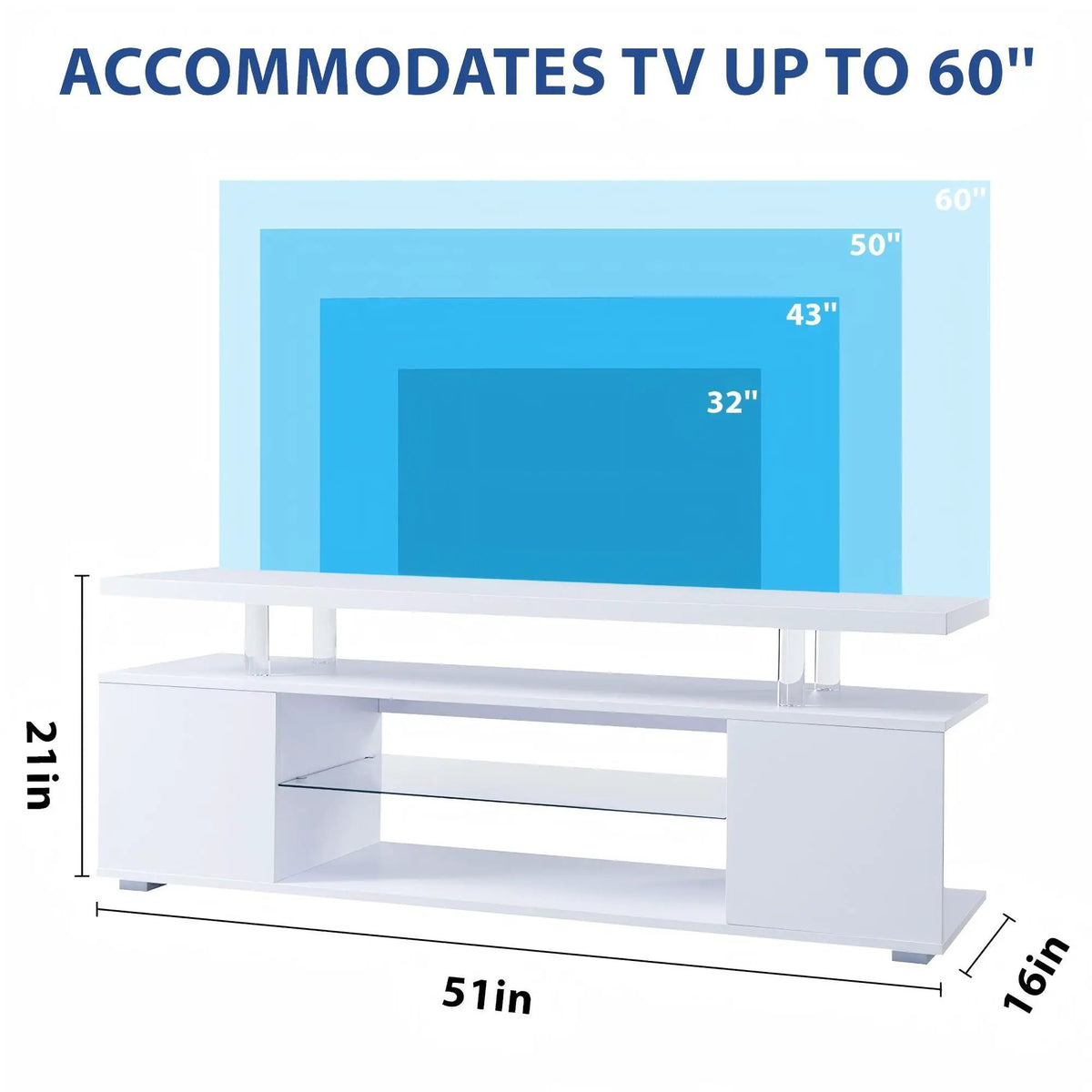 TV Stand | Built In LED | Large Side Cabinet | Modern Style