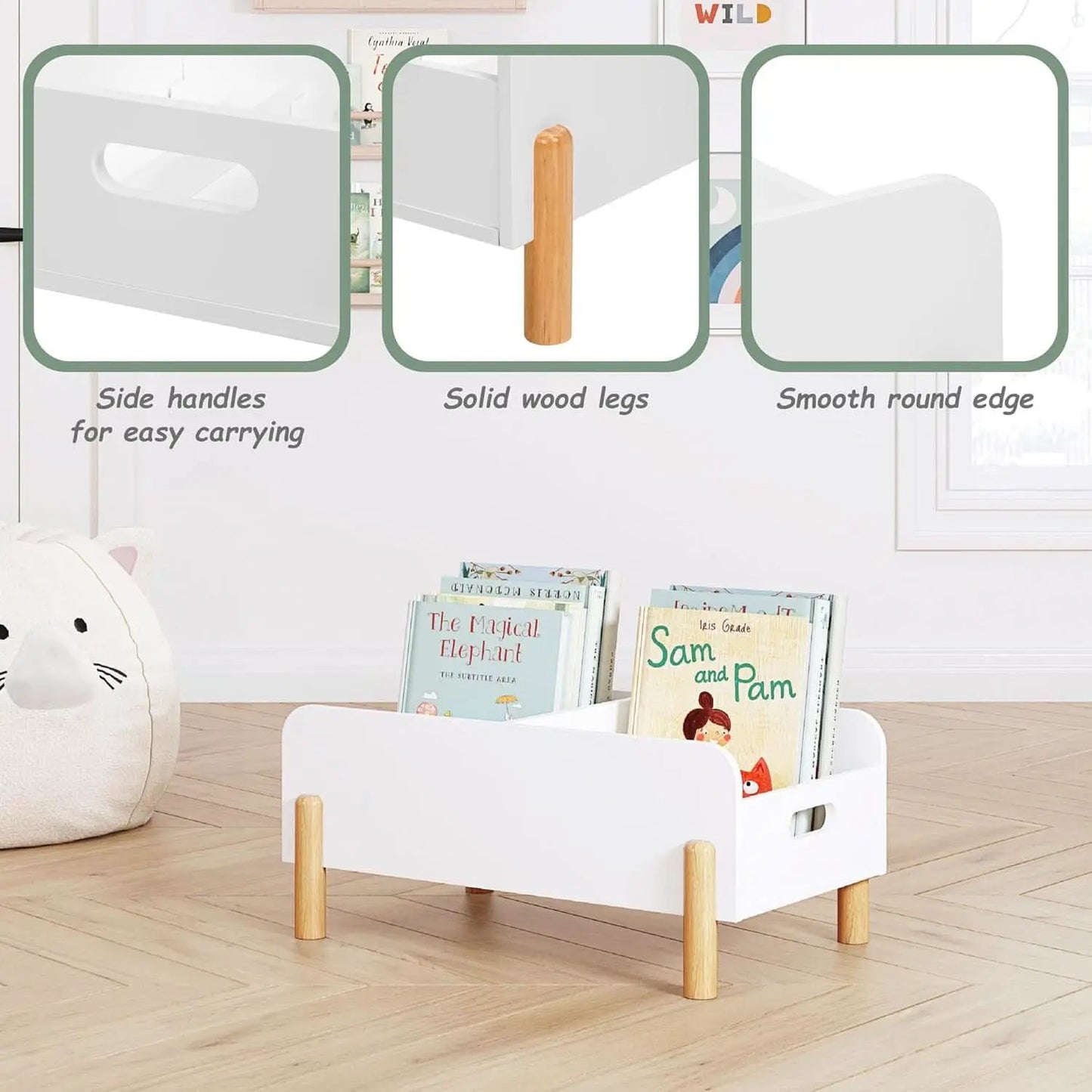 Montessori Toddler Bookshelf With Adjustable Dividers from PriceLows™