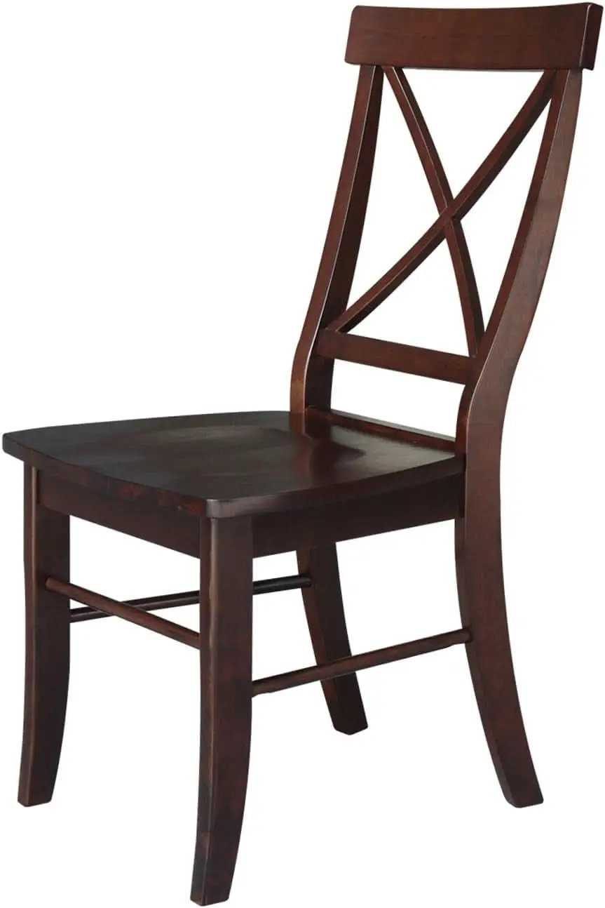 X Back Dining Chair In Java Finish With Solid Wood Seat from PriceLows™