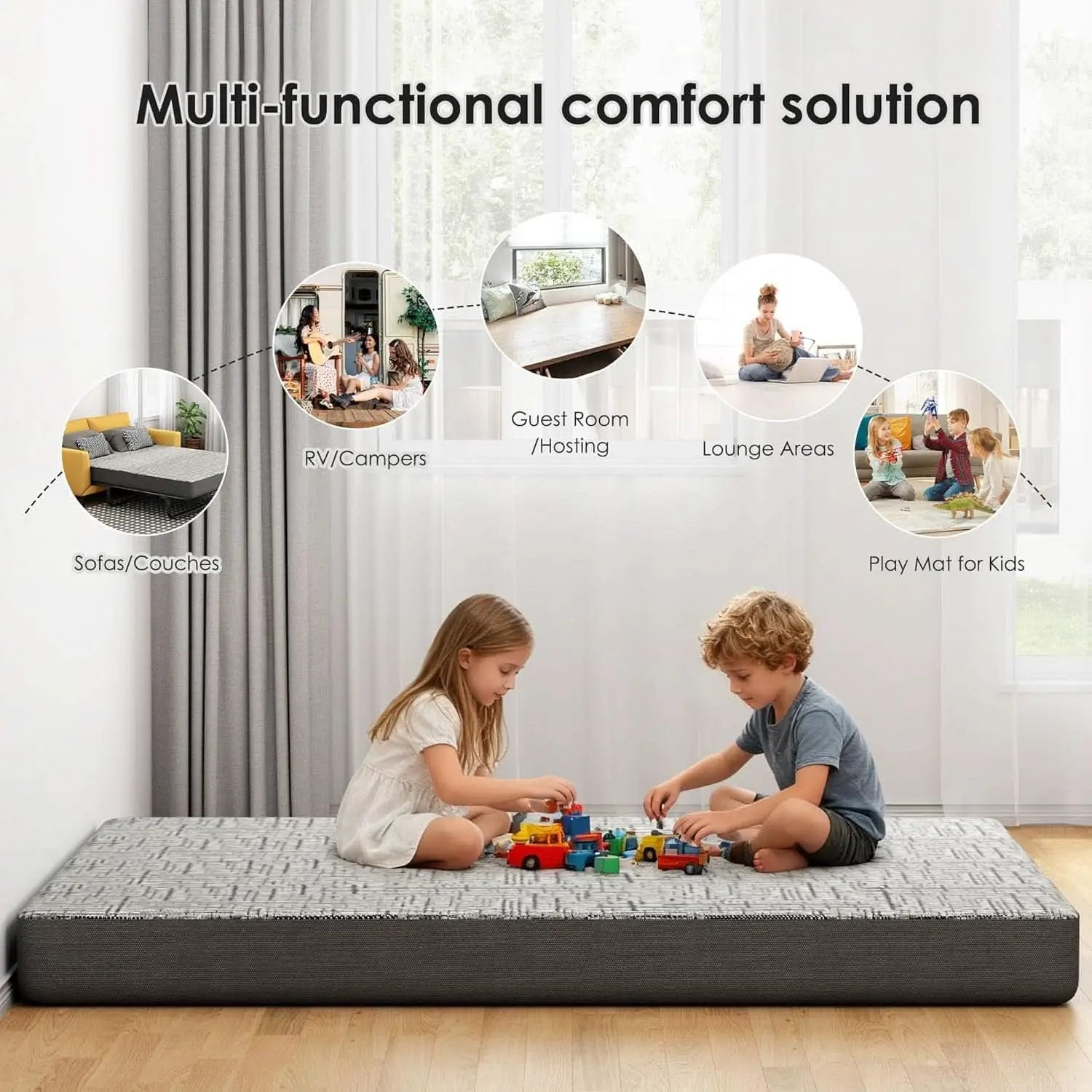 4-Inch Memory Foam Sofa Mattress Queen Size from PriceLows™