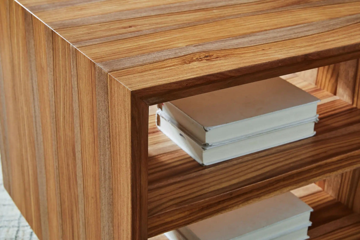 Dressonni Square End Table | 24.13 x 24.13 x 25 in | Mdf & Veneer | Brown