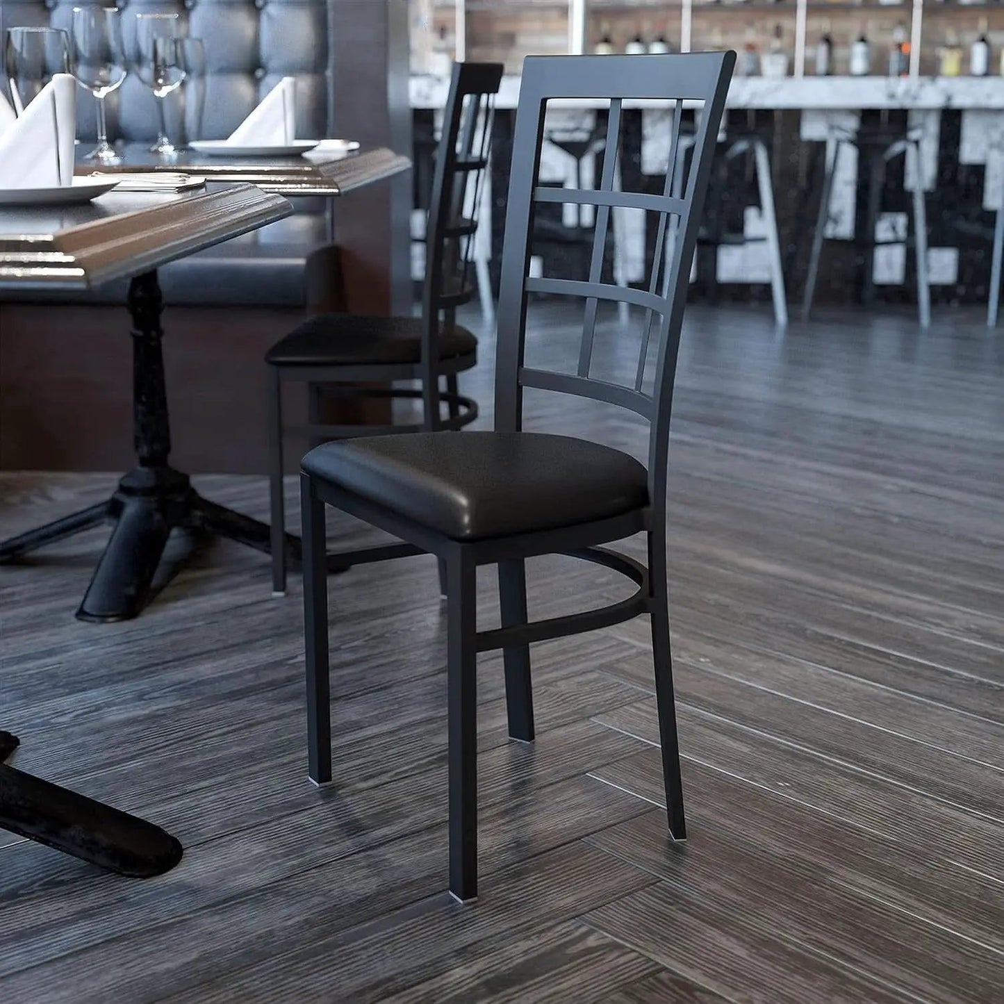 Hercules Series Window Back Restaurant Chair Black from PriceLows™