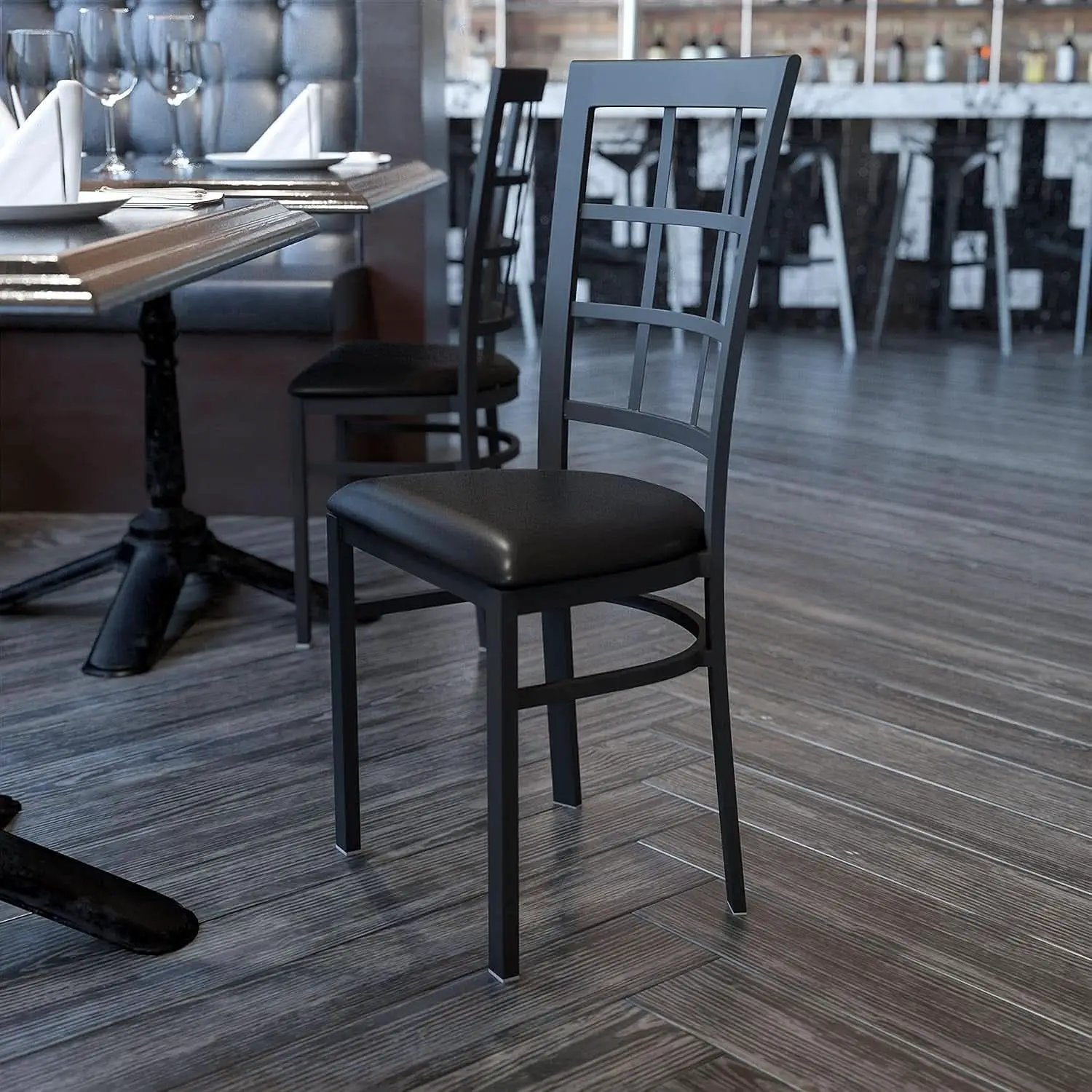 Hercules Series Window Back Restaurant Chair Black from PriceLows™