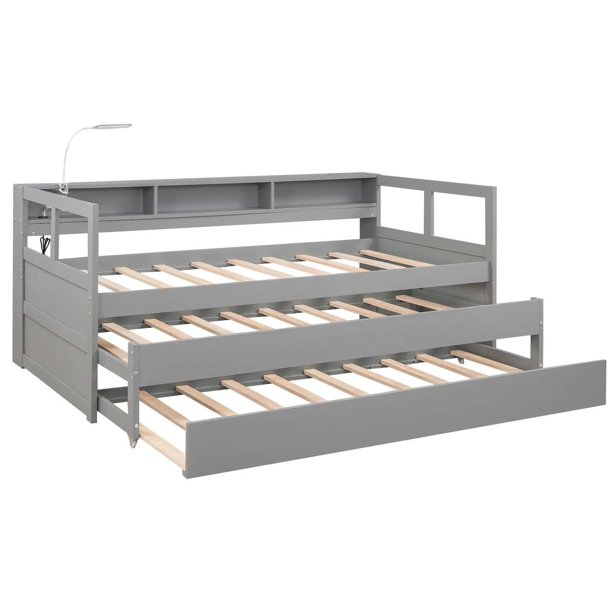 Daybed | 2 Trundles | 3 Storage Cubbies | Solid Wood Frame