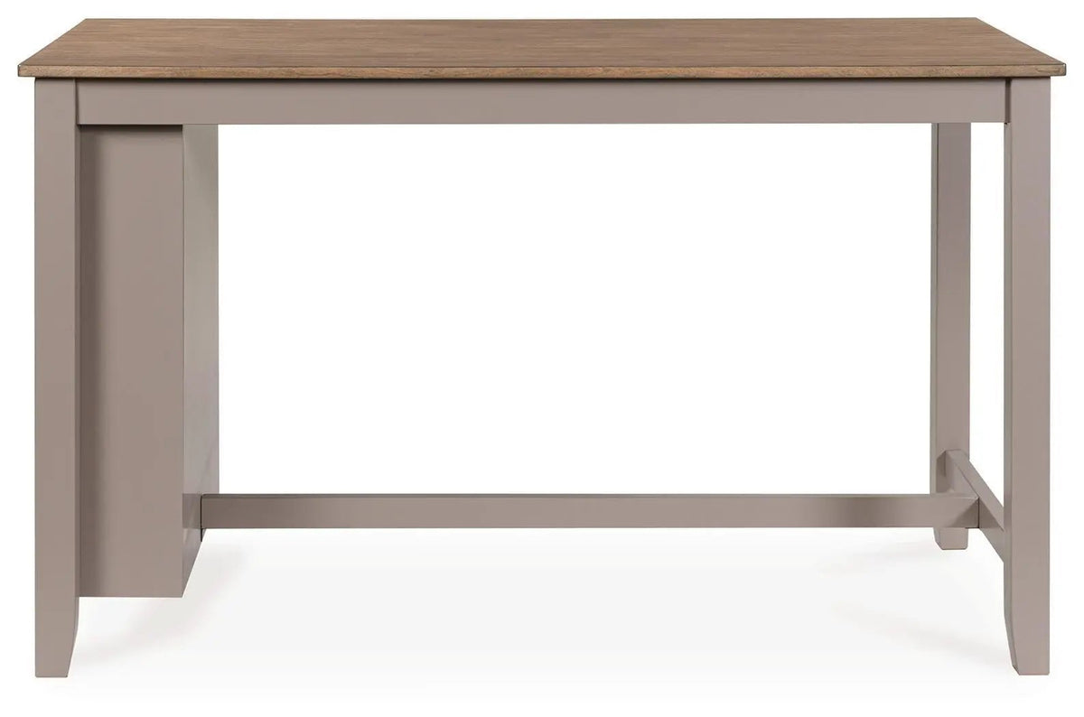 Counter Height Dining Table | Rectangular | Built In Shelves | Natural Gray