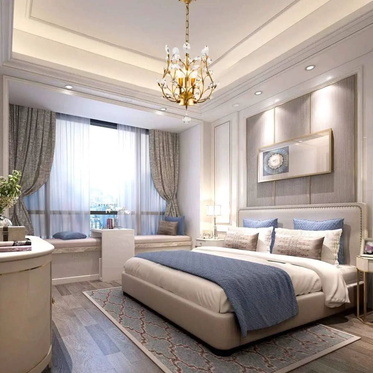 Gold Three Light Crystal Chandelier Ceiling Fixture With Adjustable Chain from PriceLows™