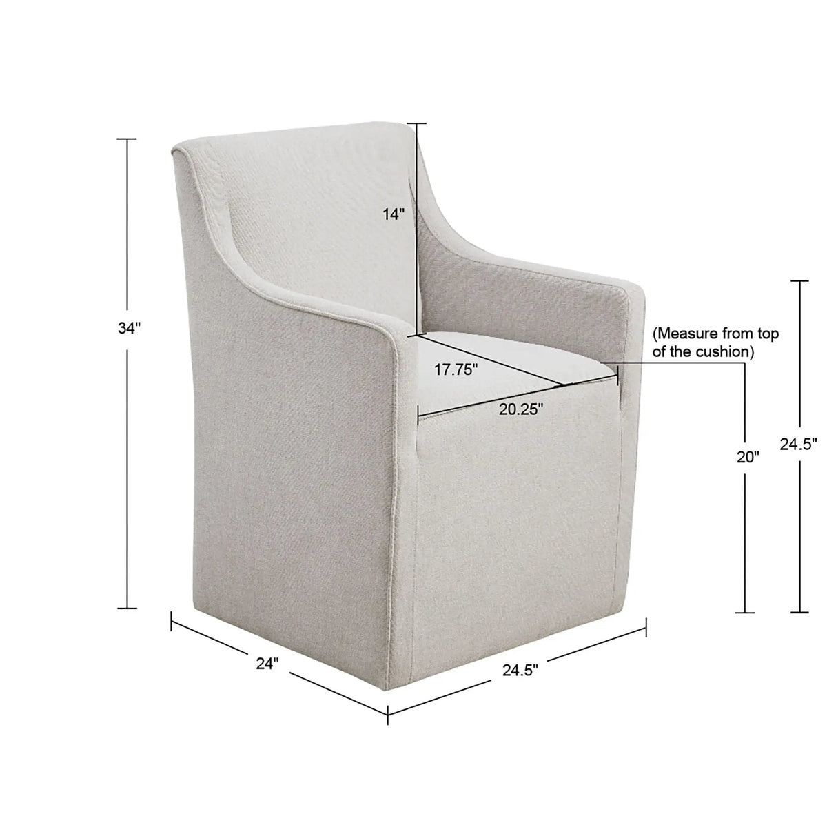 Traditional Dining Armchair | Upholstered | Fully Assembled | Gray