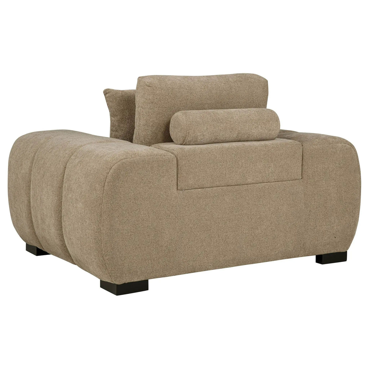 Octavia Upholstered Track Arm Accent Chair Camel | 54.75 x 41.75 x 35.5 in | Living Room Furniture | Living Room