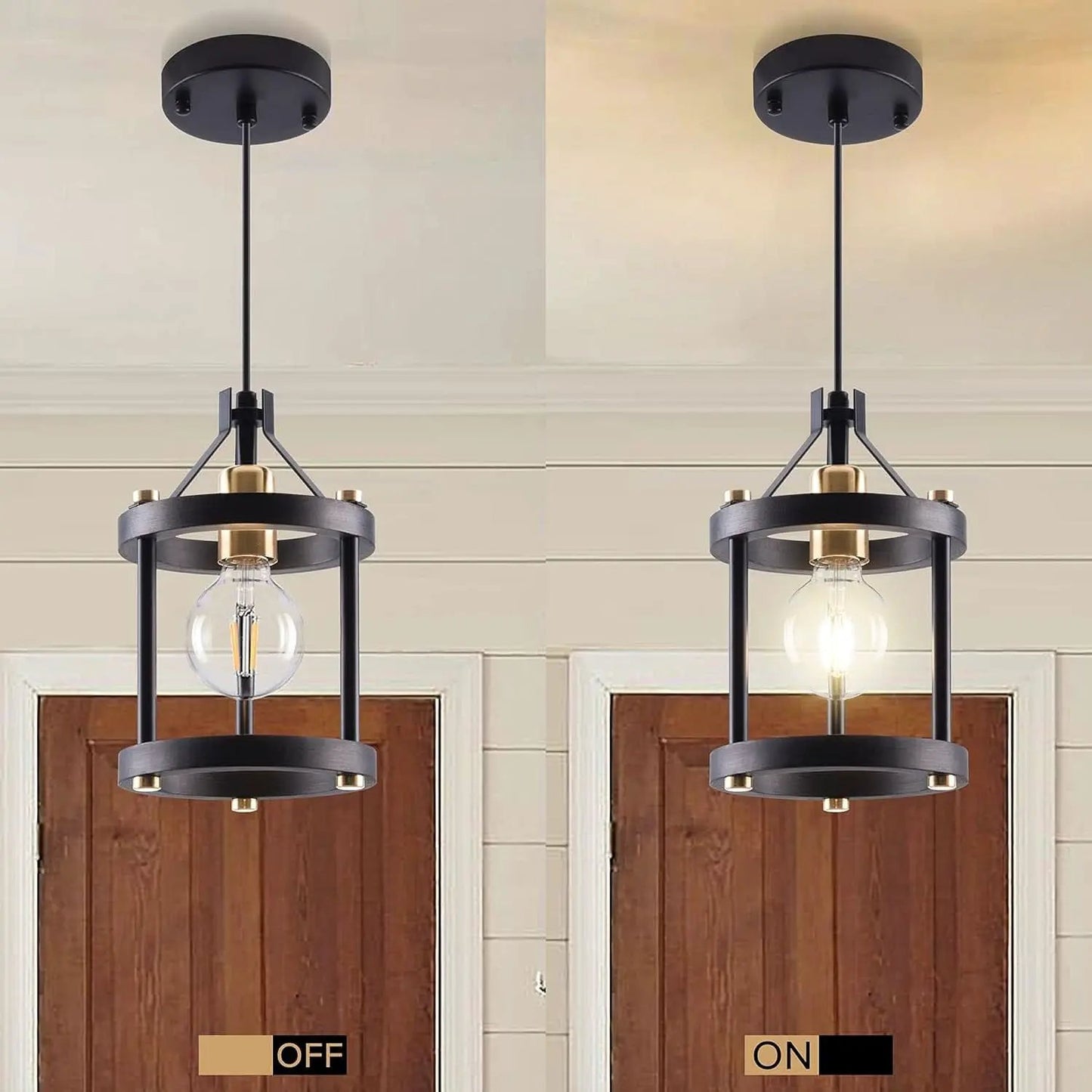 Black Farmhouse Pendant Lights With Adjustable Cords from PriceLows™
