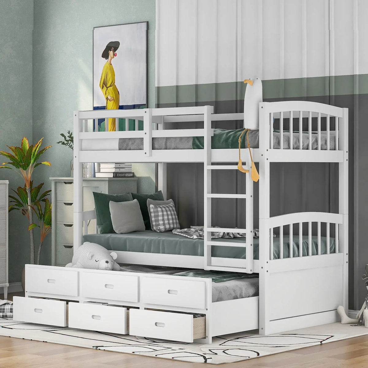 Bunk Bed | Pull Out Trundle | Storage Drawers | Twin Size