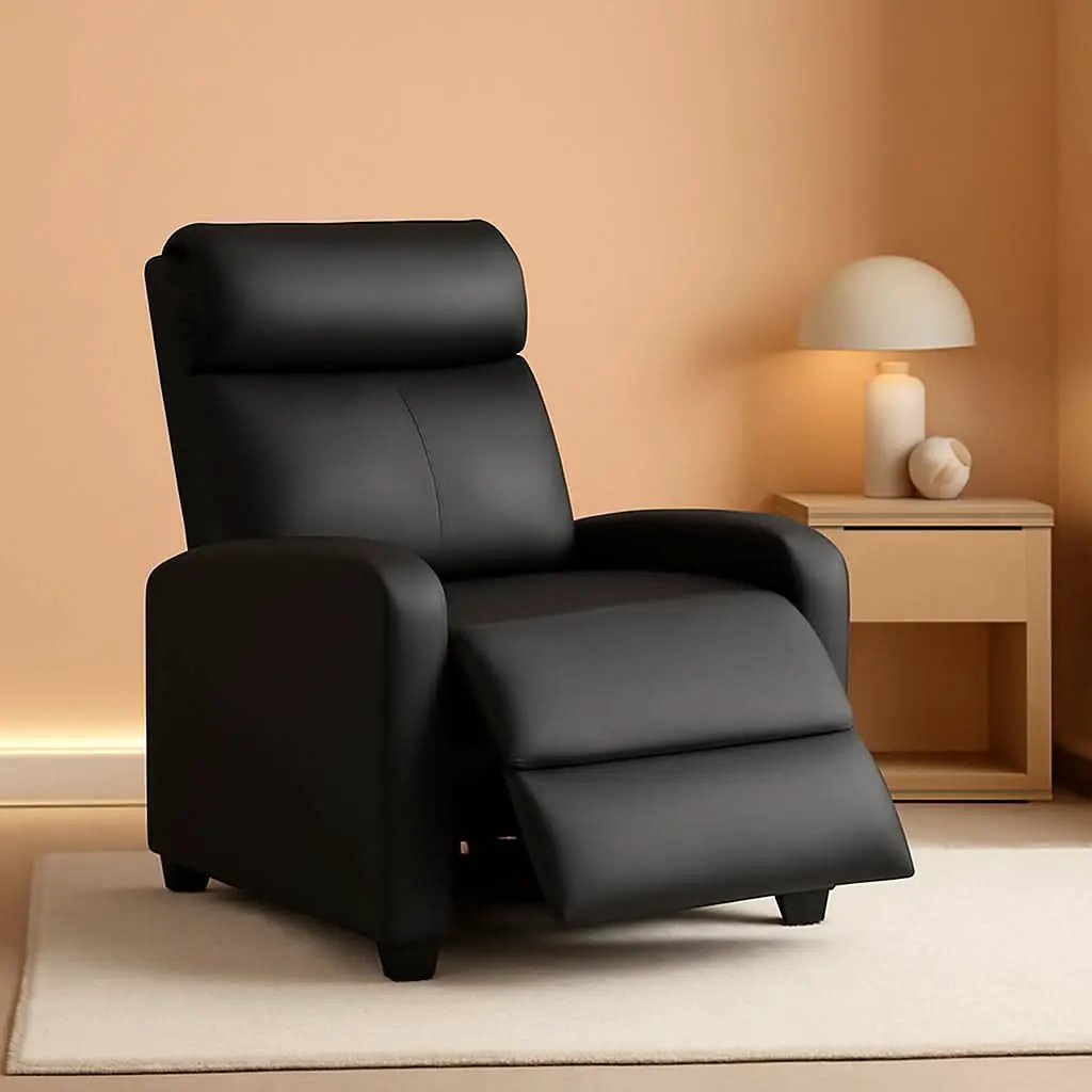 Black Recliner Chair With Adjustable 90 To 180 Degrees from PriceLows™