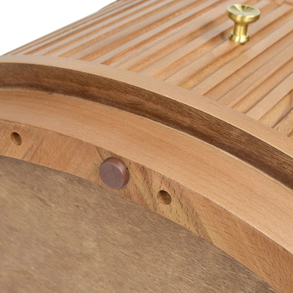 Valentine 2 Drawer Side Table | American Beech Wood | Half-Moon Shape | Fluted Carved Details