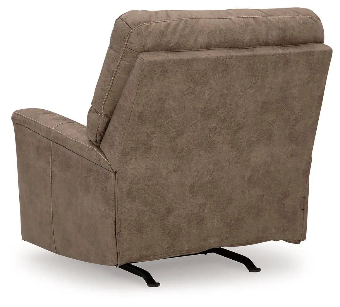 Navi Rocker Recliner Rocker Chair | 39 x 41 x 42 in | Faux Leather & Metal | Fossil