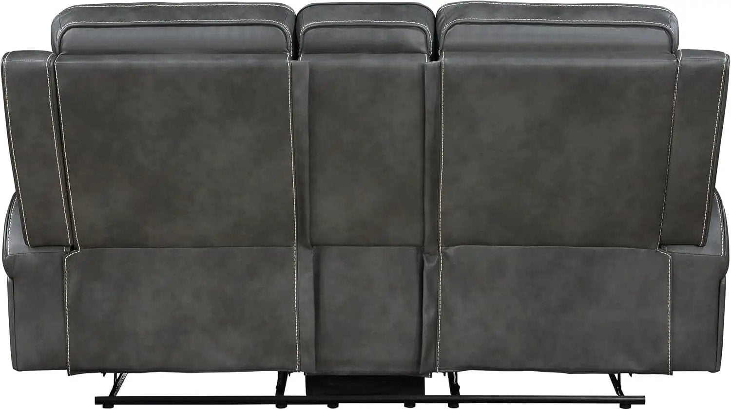 Gray Faux Leather Reclining Loveseat With Manual Recline from PriceLows™
