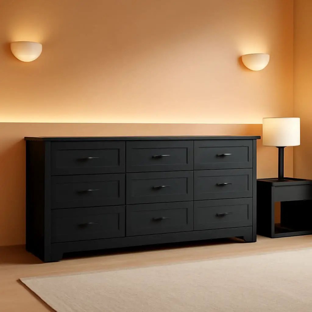 9 Drawer Dresser For Bedroom Modern Wooden Anti Tip from PriceLows™