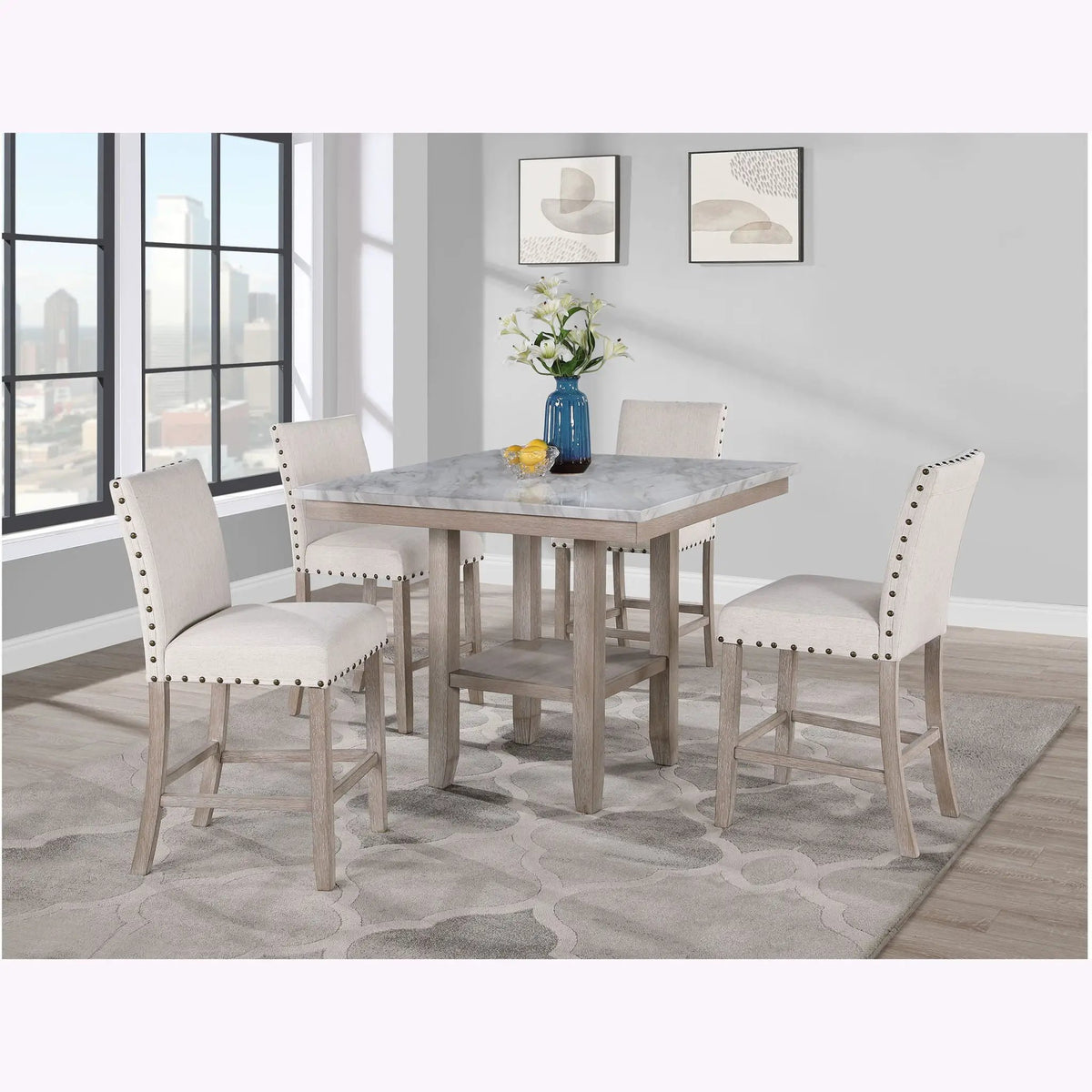 Marian Bar Stools | Set Of 2 | Fabric Finish | Ergonomic Design