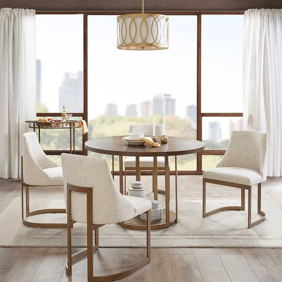 Contemporary Modern Accent Dining Chairs (Set of 2) | 2 Pieces | Metal | Dining Room