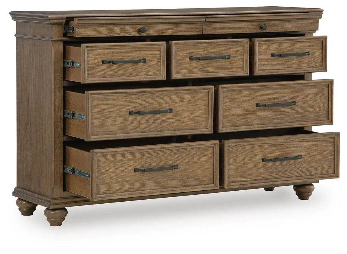 Karallin Dresser | 63.88 Inch Width | Oak Veneer | Natural Wood Grain