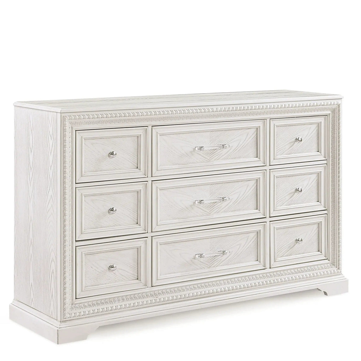 6 Drawer Storage Dresser Antique Wooden Bedroom Furniture Antique | 64.8 x 18.8 x 40 in | Wood | White
