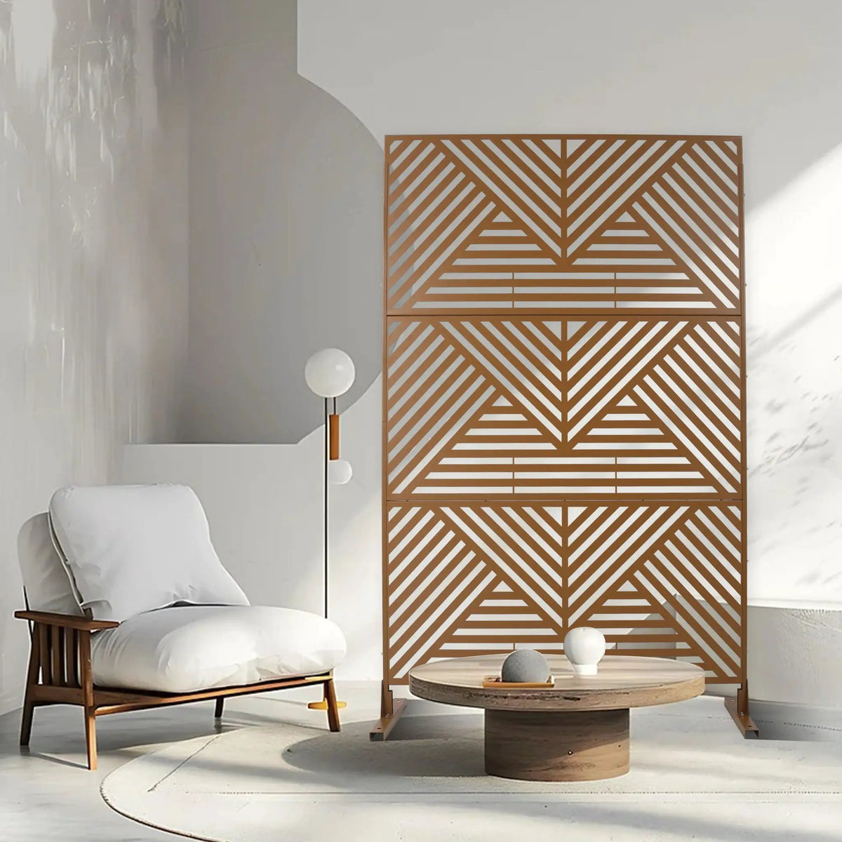 Freestanding Metal Privacy Screen | Outdoor | Indoor Decor Divider