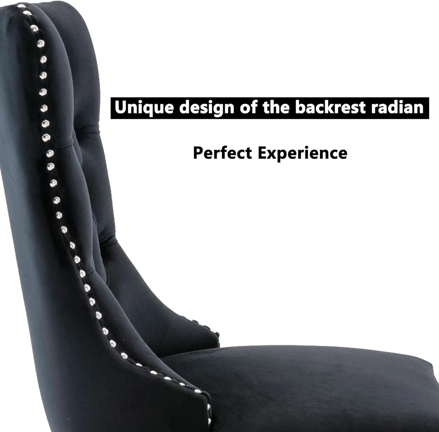 Black Velvet Tufted Dining Chairs With Nailhead Trim from PriceLows™