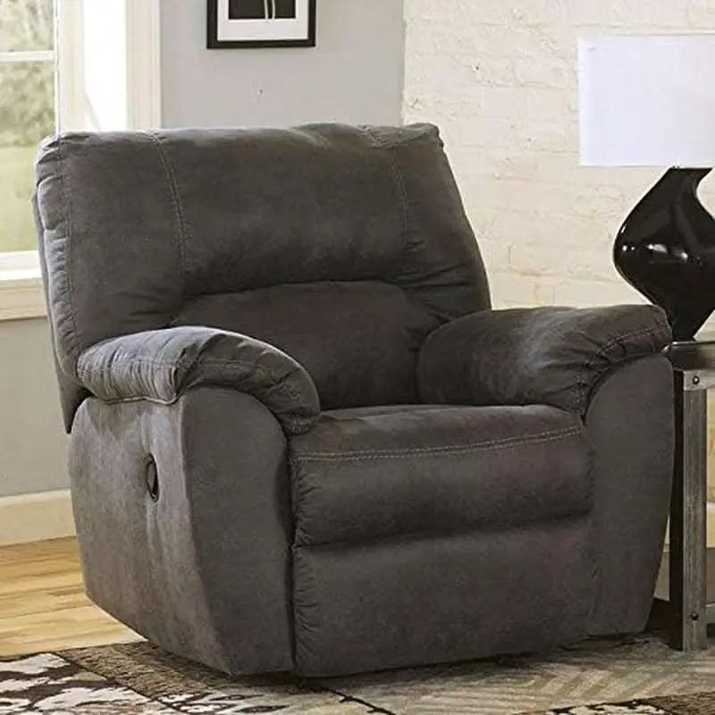 Gray Faux Leather Manual Rocker Recliner Chair Standard from PriceLows™