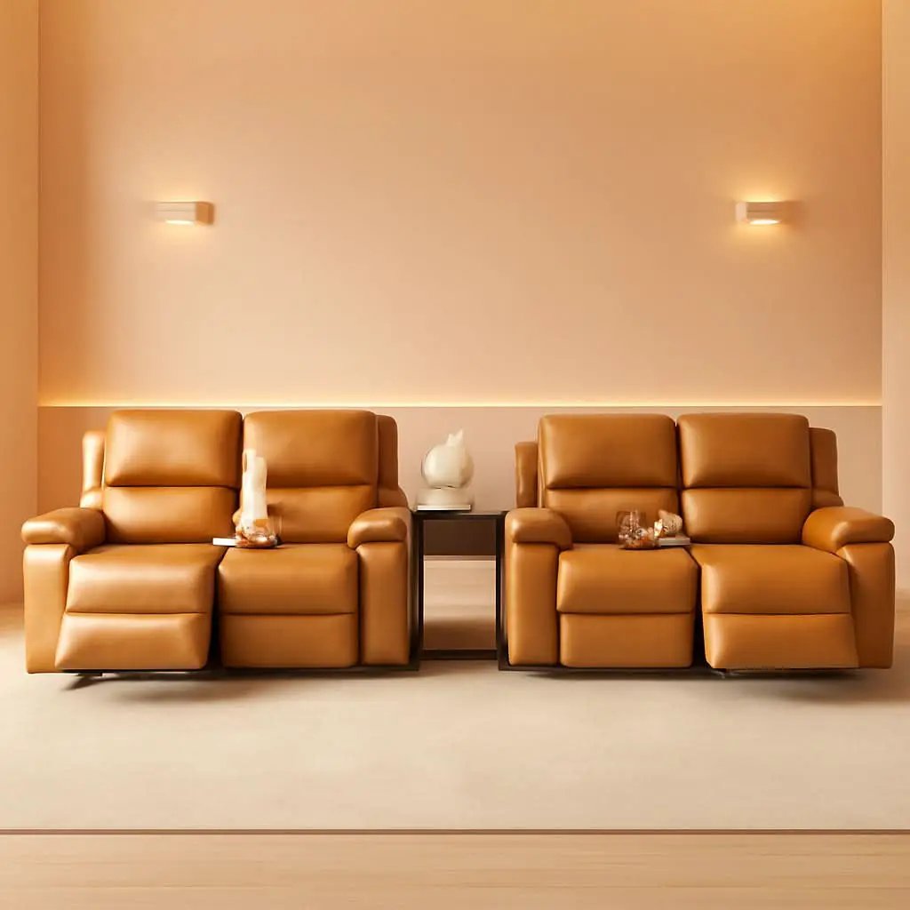 Alpine Ginger Living Room Recliner Set 2 Piece Love Seat from PriceLows™