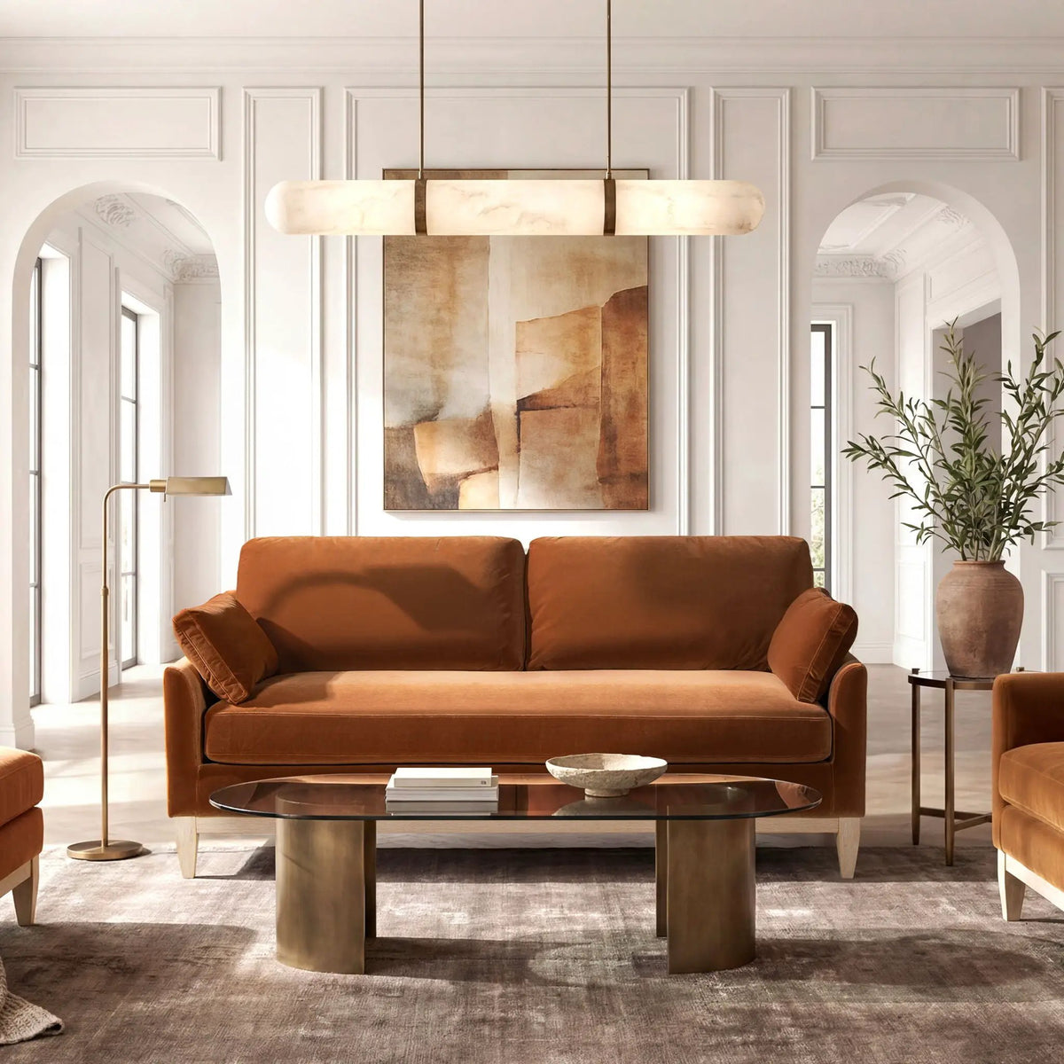 Pasadena Modern Farmhouse Sofa | Bench Seat Cushion | Performance Upholstery | Sustainable Natural Rubber