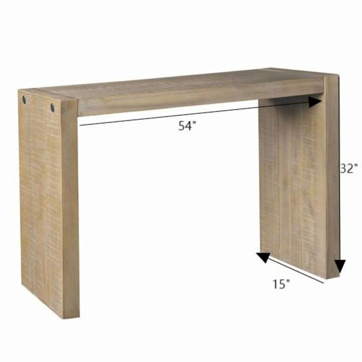 Modern Console Table | 54 Inch Width | Solid Wood Construction | Clean-Lined Design