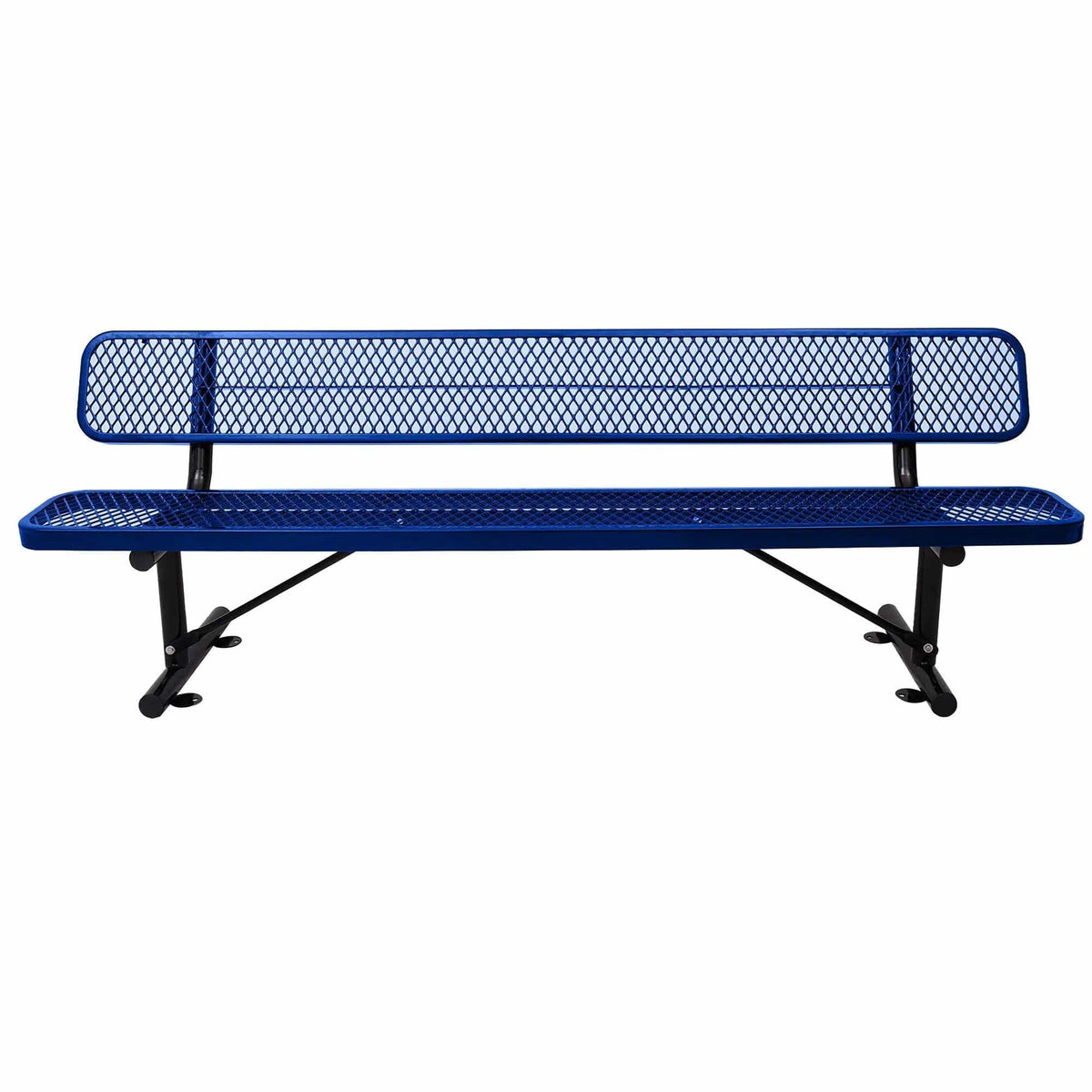6' Outdoor Steel Bench With Backrest | 5 Pieces | Steel | Outdoor Living