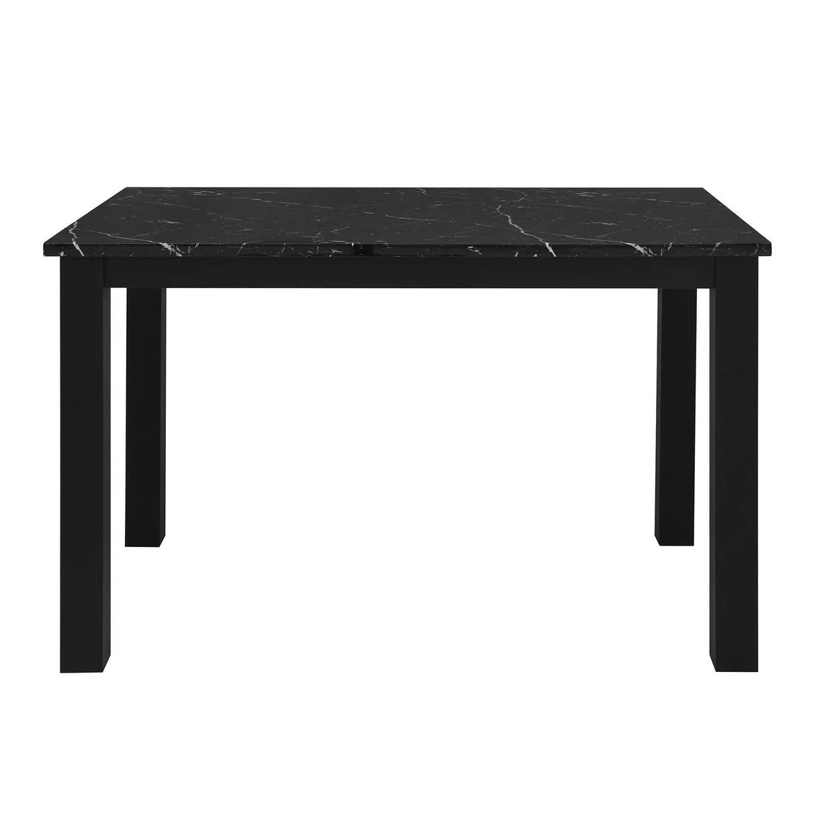 Sarang Dining Table And Chairs Set | Faux Marble Top | 4 Silver Chairs | Padded Seating