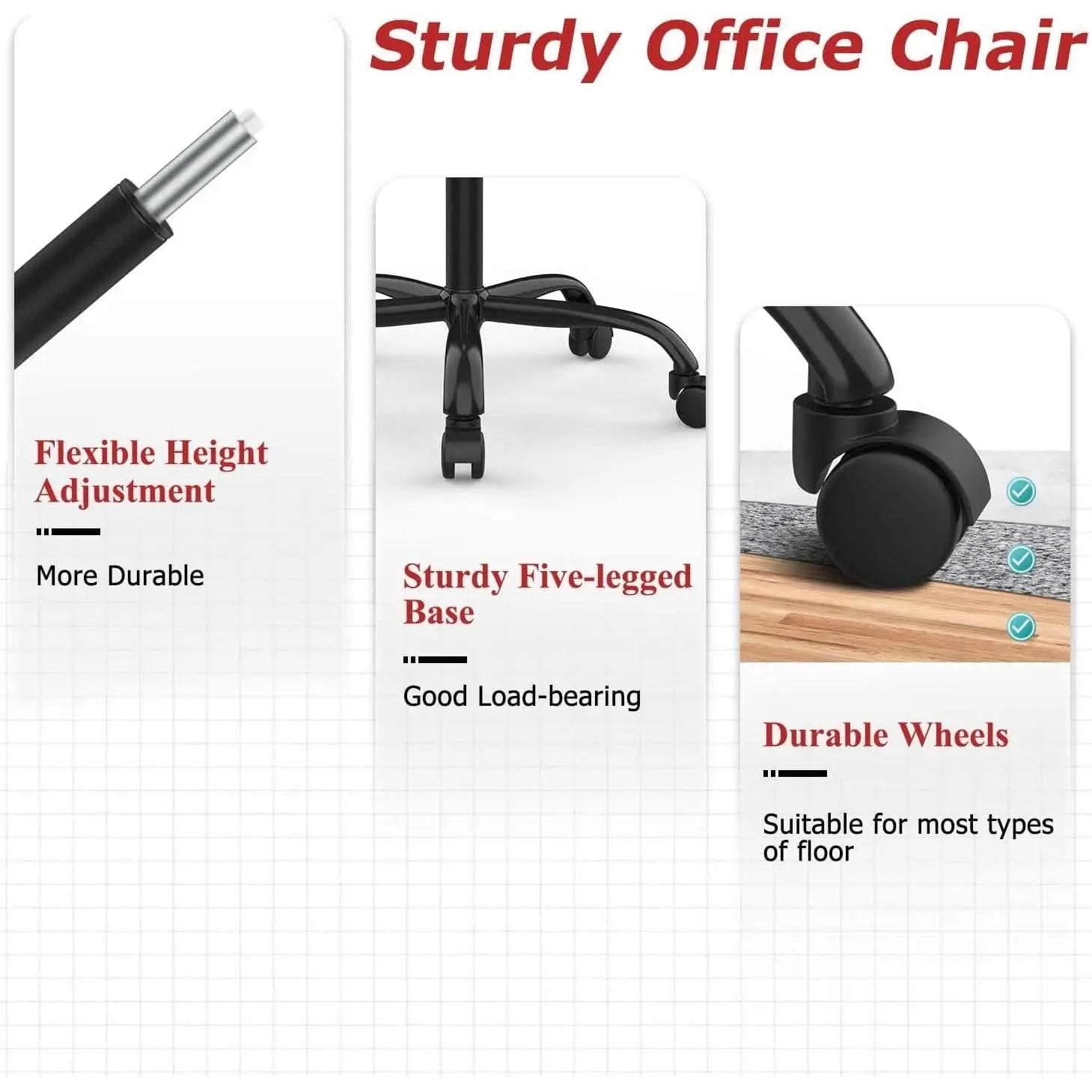 Black Ergonomic Mesh Office Chair With Armrests And Wheels from PriceLows™
