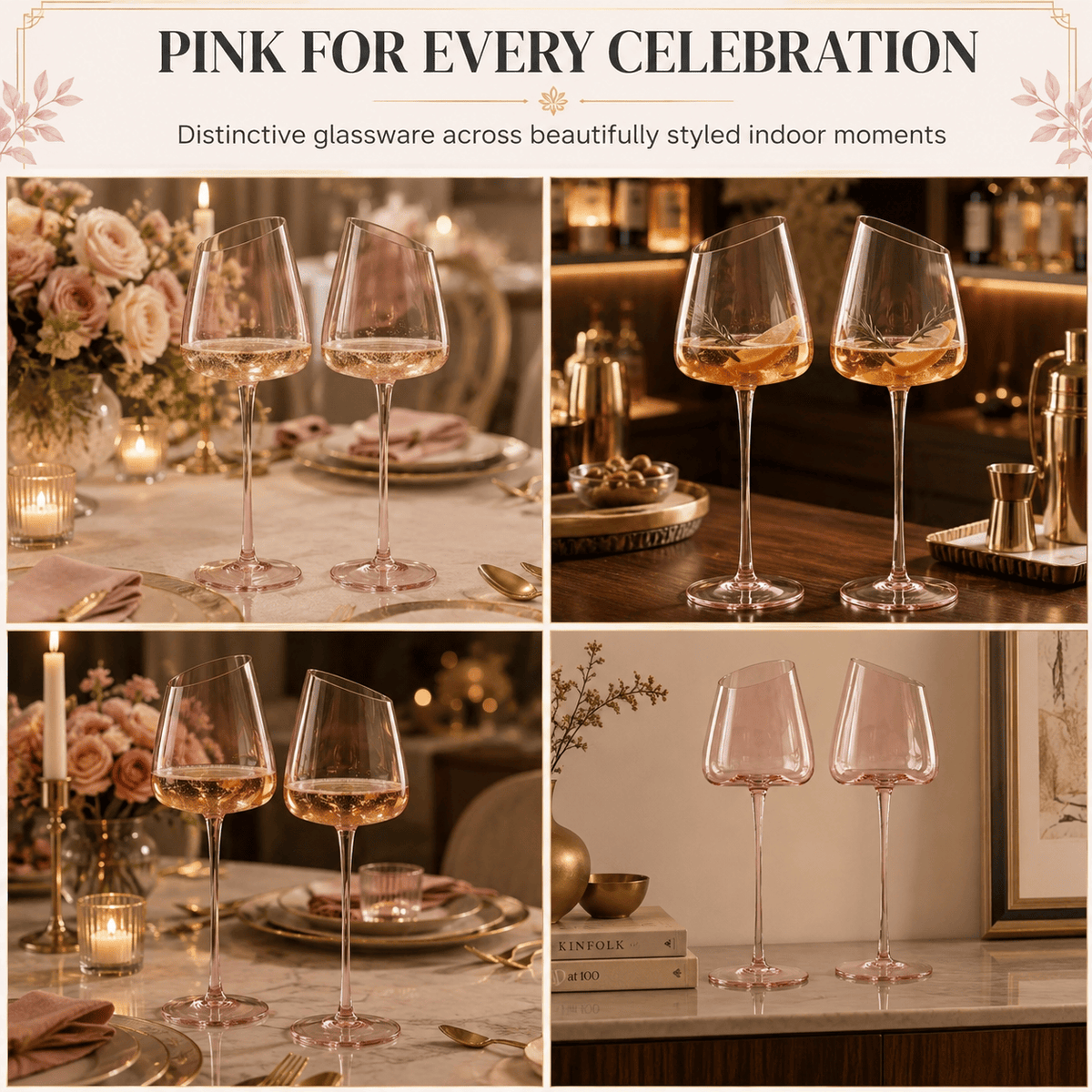 Colosseum Stemmed Wine Glassware | 18 oz | Set of 2 | Entertaining