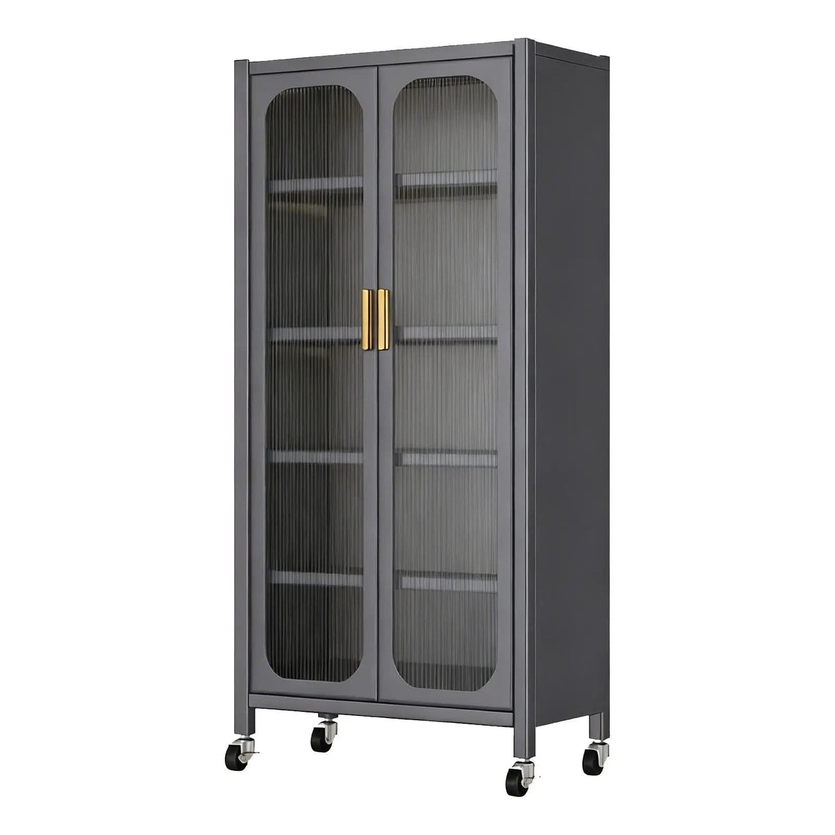 6 Tier Storage Cabinet | Transparent Magnetic Door | Adjustable Shelves | 360 Degree Wheels