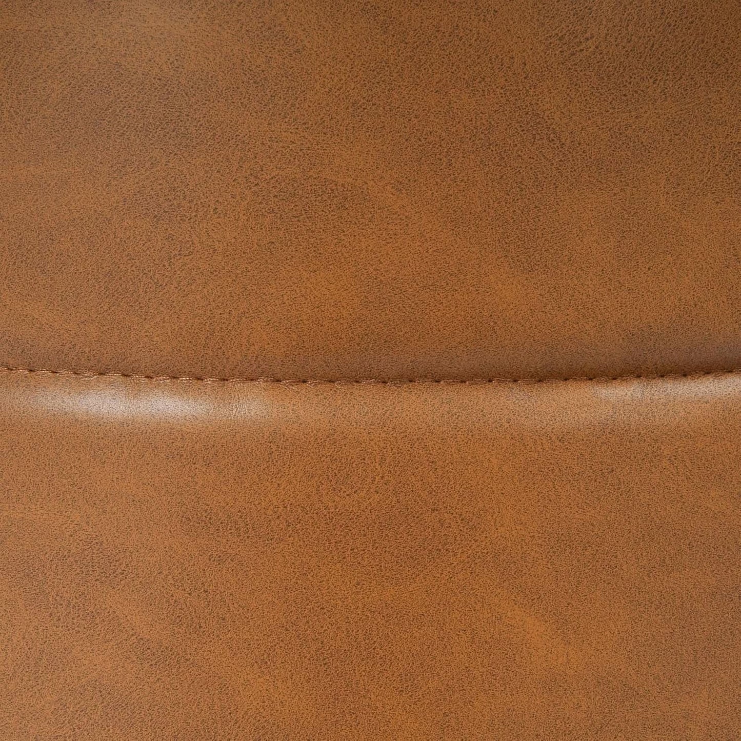 Round Upholstered Faux Leather Ottoman Footrest Camel from PriceLows™