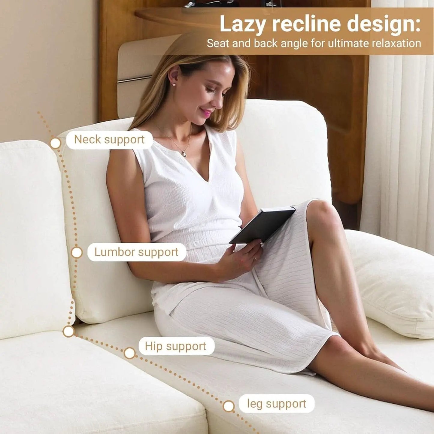 110 Inch Beige U Shaped Sectional Sofa For Living Room With Double Chaise And Comfortable Seating For Gatherings from PriceLows™