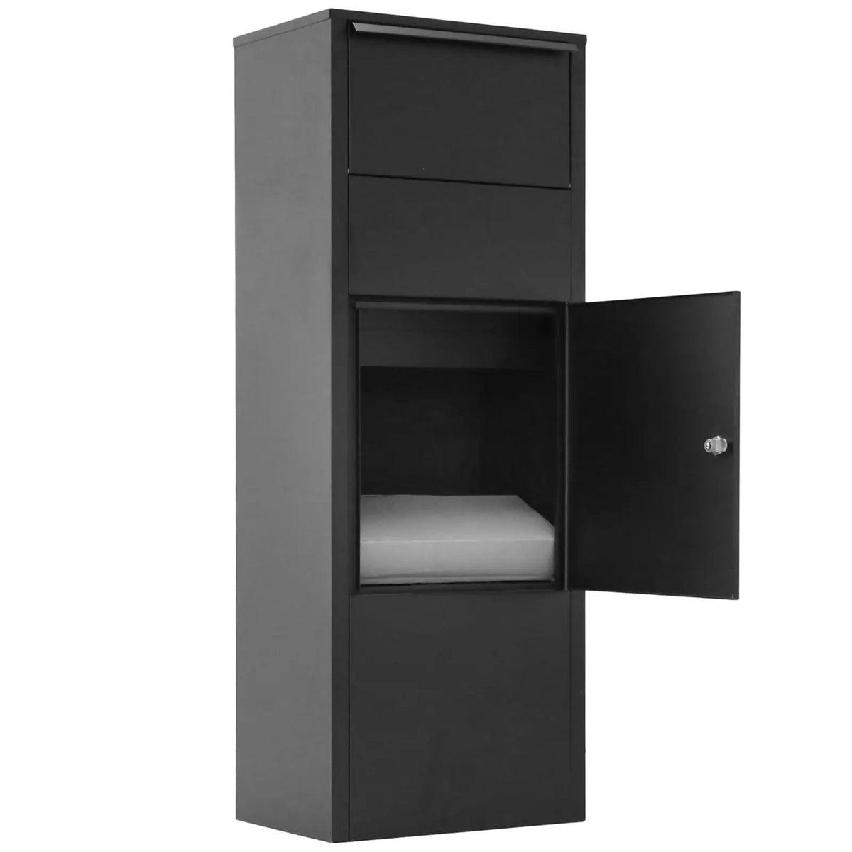 Freestanding Parcel Drop Box | Lockable Door | Weatherproof | Black