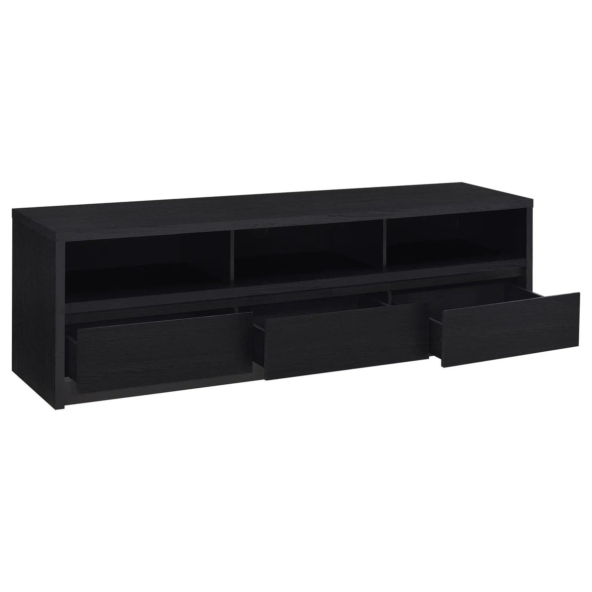 Rutland 78-inch 3-drawer TV Stand Media Console | 78 x 15.5 x 22 in | Engineered Wood & Veneer | Black