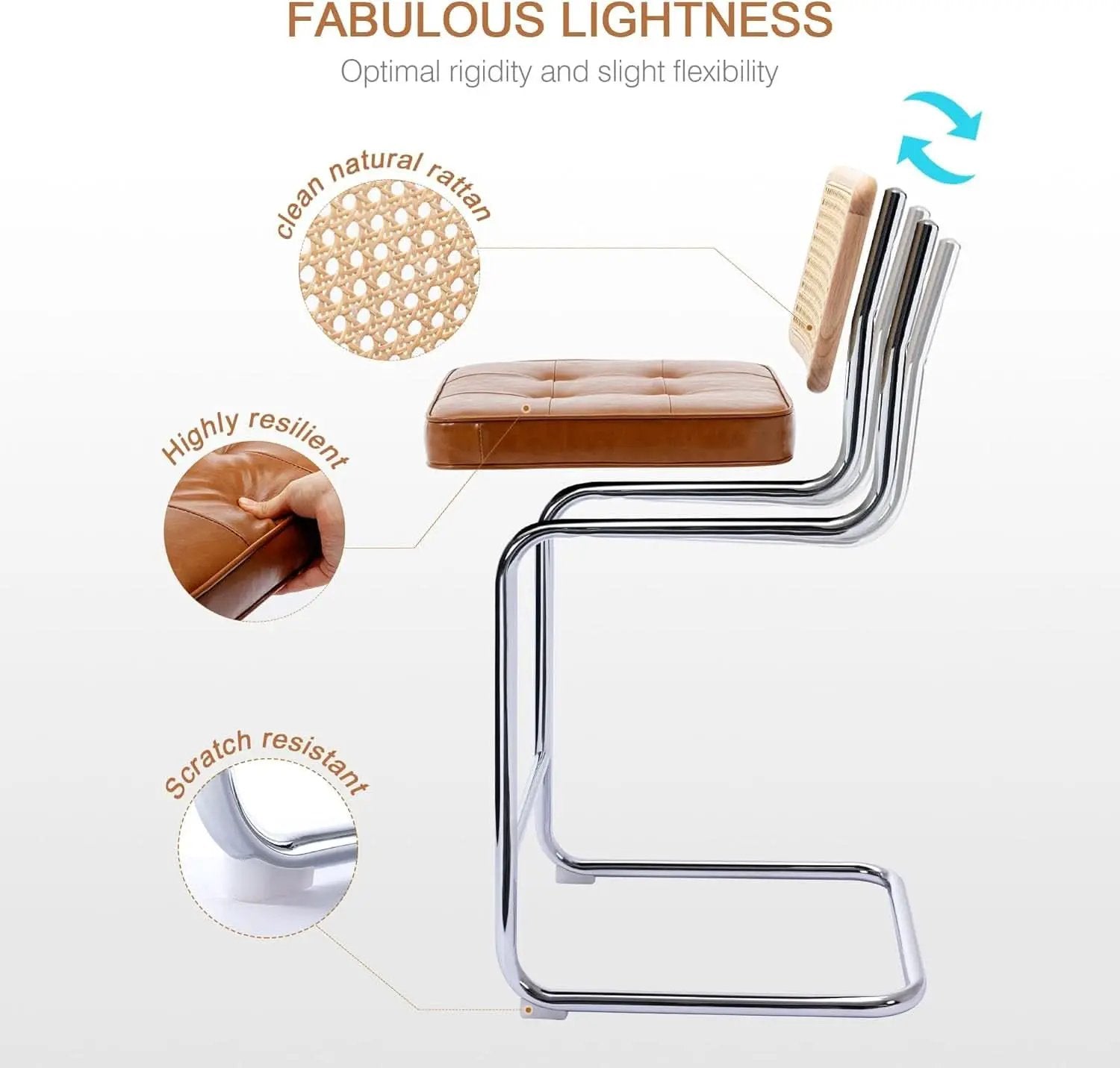 Modern Rattan Bar Stools Set of Two for Kitchens from PriceLows™